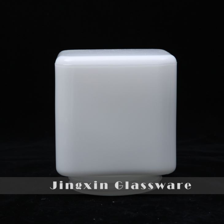 Накручуйте відтінок лампи скляного куба Opal Glass